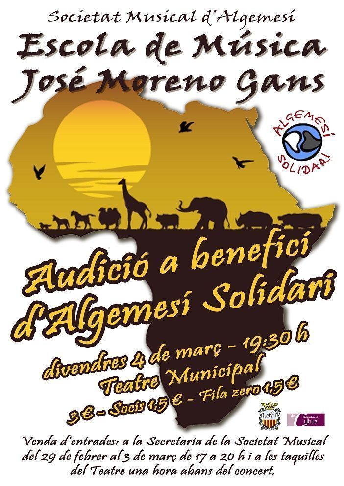 L’Escola de Música JMG prepara una gran festa africana a benefici d’Algemesí Solidari