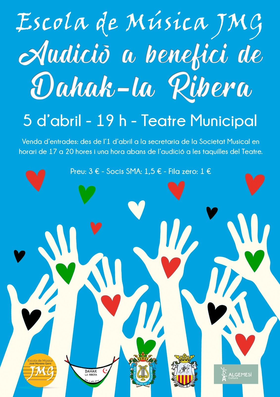 L’Escola de Música JMG oferirà una audició a favor de Dahak la Ribera