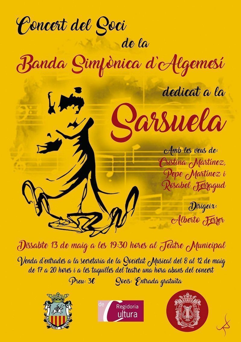 La Sarsuela, protagonista del pròxim concert de la Banda Simfònica d'Algemesí