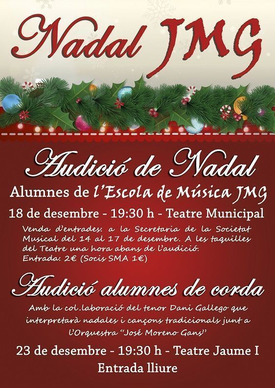 Celebra el Nadal amb l’Escola de Música JMG