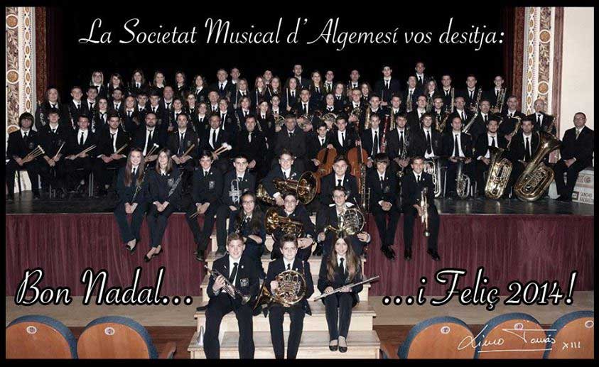 La Societat Musical d'Algemesí vos desitja bones festes!